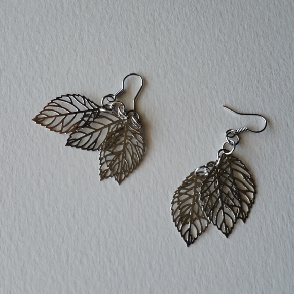 Silver Drop Earrings - Picture 3 of 4